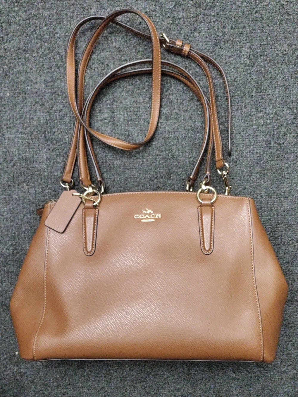 Coach Christie Carryall Cognac Leather Satchel/Crossbody Bag #36637